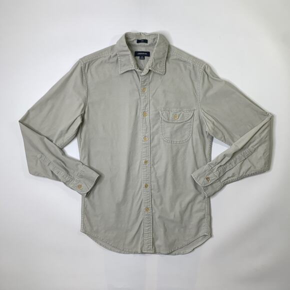 J Crew Shirt Mens S Small Slim Fit Ash Grey Corduroy Long Sleeve Stretch Cotton - Picture 2 of 10